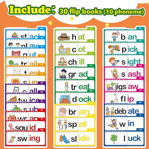 30 Rhyming Words Flipbook for Kids | Early Phonics & Reading Tool